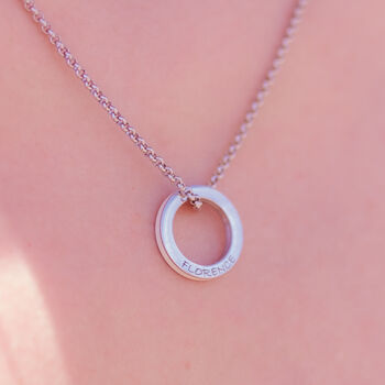 Enamel Halo Necklace With Custom Names And Dates, 4 of 7