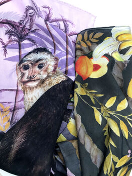 Alice Acreman Silks 'Capuchin' Illustrated Silk Scarf, 2 of 7