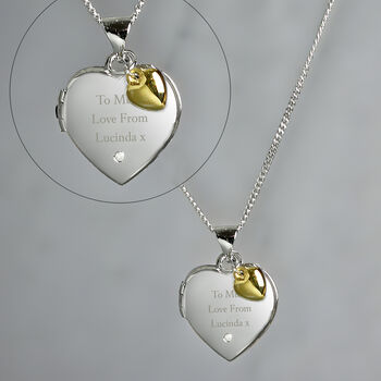 Personalised Silver Heart Locket Necklace, 2 of 5