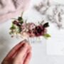 Pink And Burgundy Floral Hair Comb, thumbnail 2 of 4