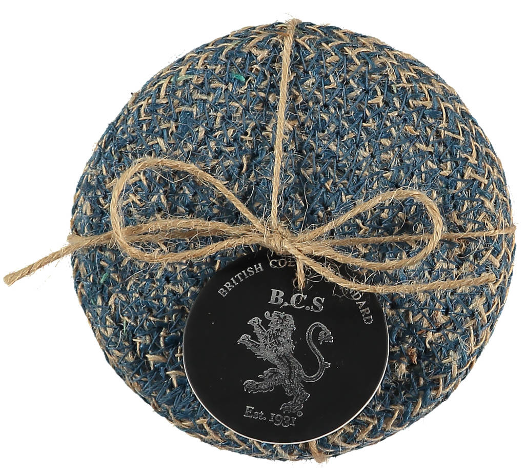 set of four hand woven jute coasters by british colour standard