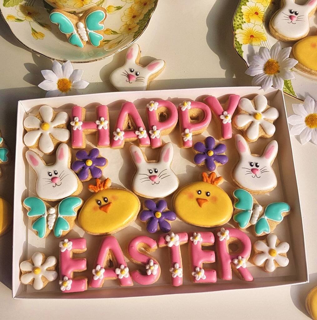 'Happy Easter' Family Size Cookie Letterbox Gift, 1 of 3