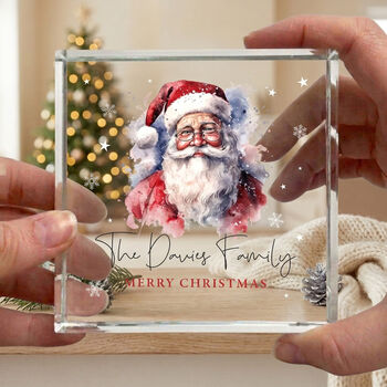 Personalised Any Message Traditional Santa Crystal Token, 3 of 9