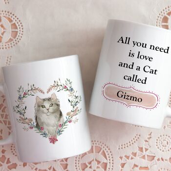 Personalised Love And A Cat Mug More Breed Options, 2 of 3