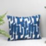 Paloma Feather Cushion, Abstract Blue Design, thumbnail 2 of 2