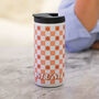 Personalised Checkerboard Thermos Travel Flask, thumbnail 1 of 8