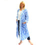 Full Length Cotton Kimono In China Blue Leaf Pattern, thumbnail 1 of 2
