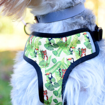 Dog Harness Adjustable Tigers And Toucans, 5 of 7