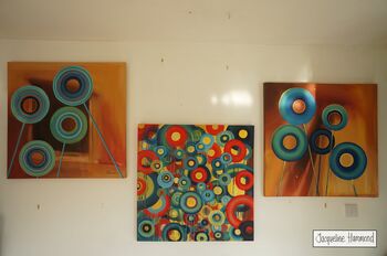 'Zeros And Ones' Abstract Painting On Canvas, 2 of 5