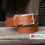 Handmade Tan Leather Belt Men's English Leather 35mm Wide, thumbnail 1 of 10