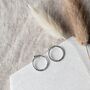 Sterling Silver Large Open Circle Studs Hammered, thumbnail 2 of 4