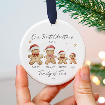 Personalised First Christmas Family Ornament With Names, 6 of 8
