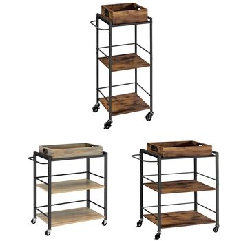 Three Tier Kitchen Serving Cart With Wheels, 6 of 6