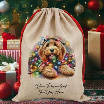 Personalised Cockapoo In Christmas Lights, 10 of 12