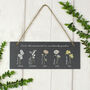 Personalised Flower Of The Month Hanging Slate Plaque, thumbnail 1 of 6