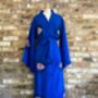 Long Organic Cotton Robe: Emerald Blue Eye, thumbnail 5 of 6
