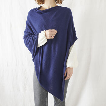 Fair Trade Luxury Soft Fine Knit Merino Cowl Poncho, 4 of 12