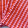 Pink And Red Stripe Cotton Napkins Set Of Four, thumbnail 3 of 7