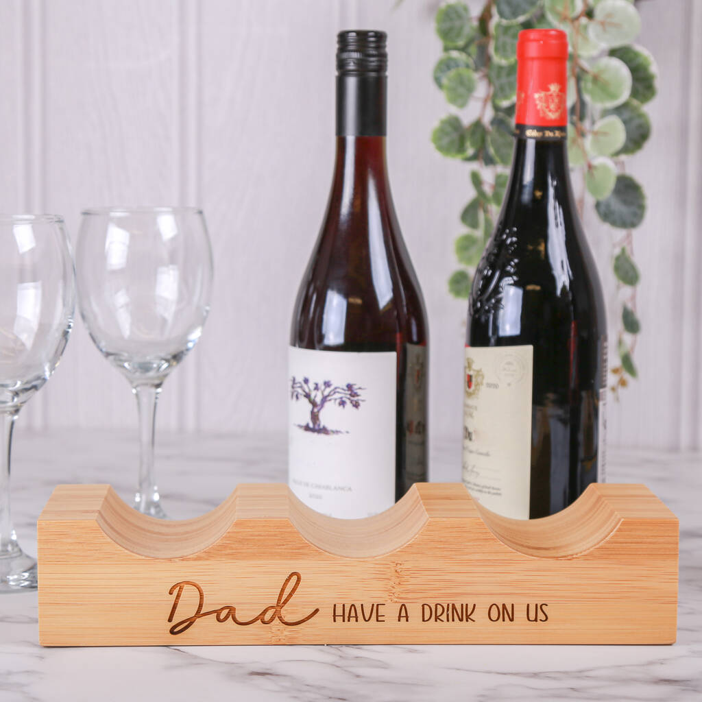 Personalised Bamboo Wine Bottle Holder By Duncan Stewart
