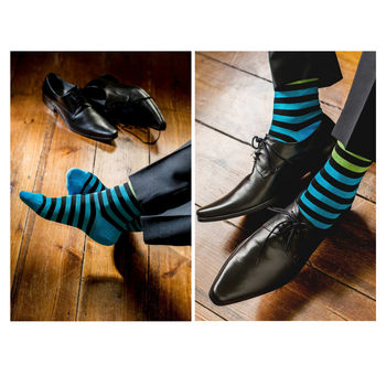 A Treat For Your Feet Men's Luxury Stripe Socks, 2 of 6