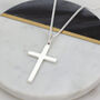 Men's Sterling Silver Cross And Chain, thumbnail 3 of 5