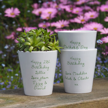 Personalised Painterly Birth Flower Pot, 5 of 8