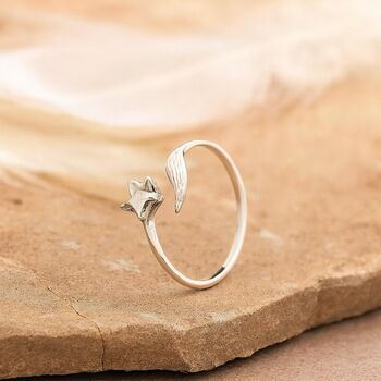 Sterling Silver Adjustable Fox Ring, 4 of 7