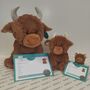 Scottish Brown Highland Cow With Coo Cuddle Keyring, thumbnail 5 of 5