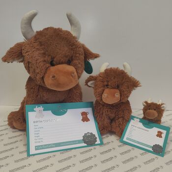 Scottish Brown Highland Cow With Coo Cuddle Keyring, 5 of 5