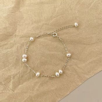 Zenaya Ivory Silver Pearl Sea Oyster Charm Gift Bracelet, 4 of 4