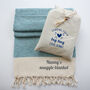 Personalised Handwoven Cotton Throw, Christmas Gift For Her, thumbnail 2 of 11