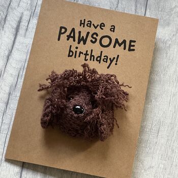 Cavapoo Cockerpoo Cavachon Doodle Crochet Birthday Card Handmade, 2 of 8