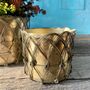 Two Brass Caged Planters Ltzkr028, thumbnail 2 of 4