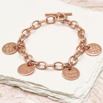 Personalised 18ct Gold Plated Disc Charm Bracelet, 2 of 7