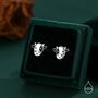 Dairy Cow Stud Earrings In Sterling Silver, thumbnail 2 of 11