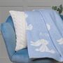 Personalised Blue Bashful Bunny Baby Blanket, thumbnail 1 of 6