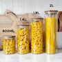 Acacia Storage Jar With Personalised Waterproof Label, thumbnail 2 of 11