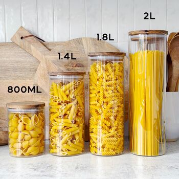 Acacia Storage Jar With Personalised Waterproof Label, 2 of 11