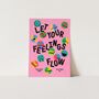 Let Your Feelings Flow Art Print In Pink, thumbnail 1 of 5