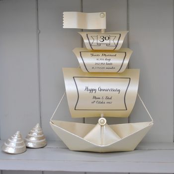 Personalised Anniversary Galleon Sail Boat Card, 7 of 12