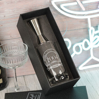 Personalised Birthday Year Highball Glass And Gift Set, 3 of 5