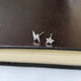 Sterling Silver Mini Textured Lightning Bolt And Star Mismatched Christmas Earrings, thumbnail 2 of 11