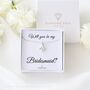 Bridesmaid Proposal Gift, Cubic Zirconia Necklace, thumbnail 1 of 8