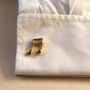 Music Note Gold Cufflinks Gift For Musicians 316 L Stainless Steel, thumbnail 6 of 6