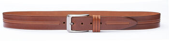 Men's Thick Tan Leather Belt Free Personalisation, 3 of 7