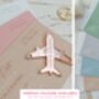 Dusky Pink Wedding Boarding Pass Save The Date With Rose Gold Magnetic Plane, thumbnail 5 of 6