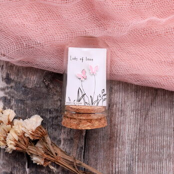Terrarium Bottle 'Lots Of Love' Butterfly Earrings, 4 of 5