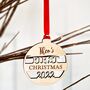 Personalised Wooden First Christmas, Keepsake Bauble, thumbnail 2 of 7