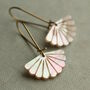Mother Of Pearl Bridal Art Deco Scallop Earrings, thumbnail 1 of 12