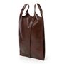 Two Way Carrier Tote Leather Shoulder Bag Chocolate Brown, thumbnail 1 of 3